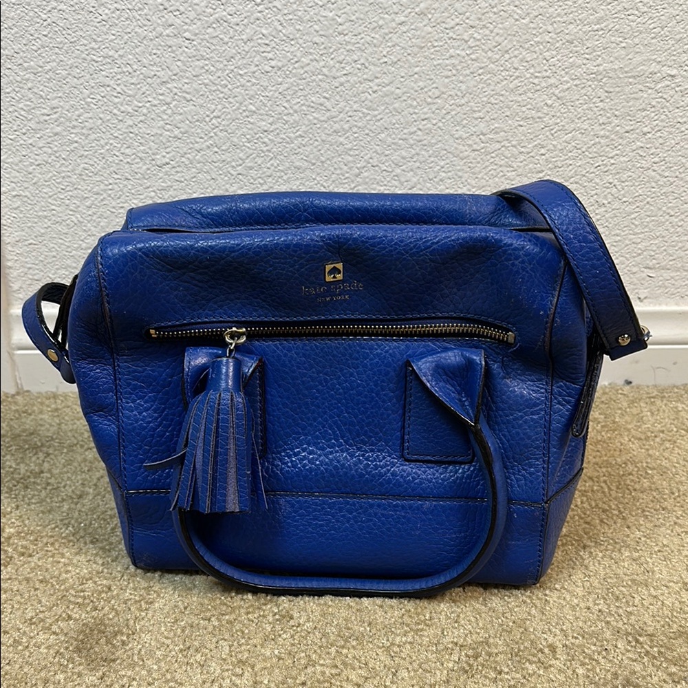 Kate Spade Blue Satchel with Tassel Accents